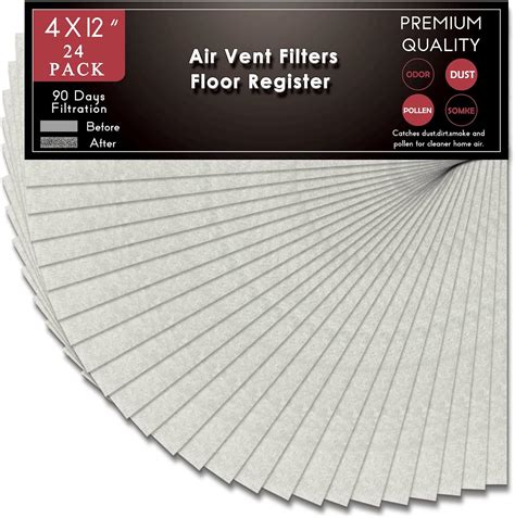 Vent Filters 4"x12" Floor Register Air Vent Floor Heater Pre-Filter ...