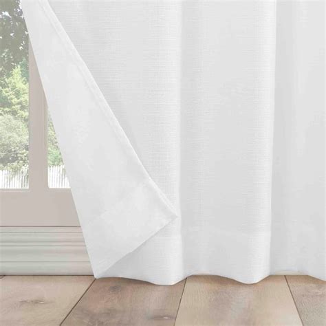 Maddie White Tab Top Light Filtering Curtain Panel, 84"