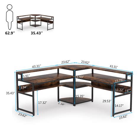 Buy Tribesigns L-Shaped Computer Desk with Storage Shelves, Modern ...