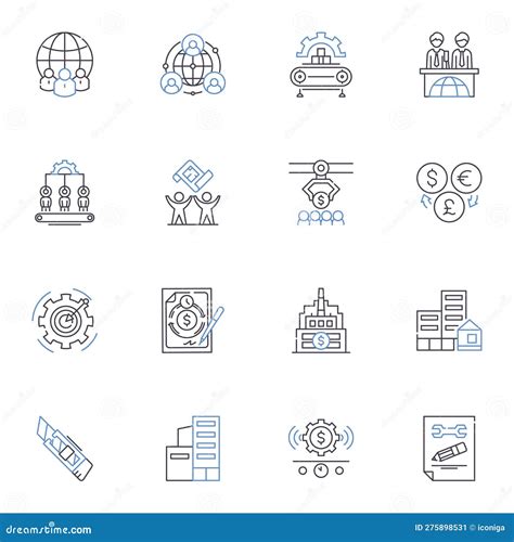 Market Structure Line Icons Collection. Oligopoly, Monopoly, Perfect ...