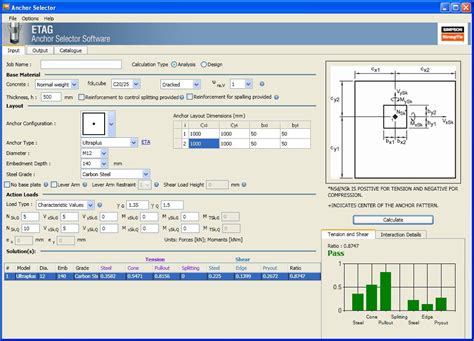 Simpson Strong-Tie Anchor Selector for ETAG - Screenshot