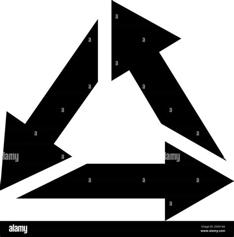 Universal recycling symbol featuring three black arrows rotating ...
