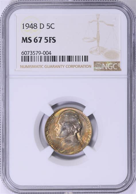 1948-D Jefferson Nickel NGC MS-67 5FS (Toned) (Item 959268 ...