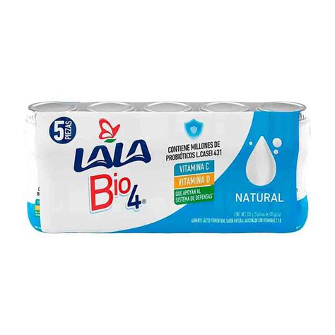 Yoghurt Lala Bio 4 Natural 100g 5 Piezas | Chedraui