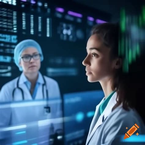 Doctor and patient reviewing digital medical charts on Craiyon