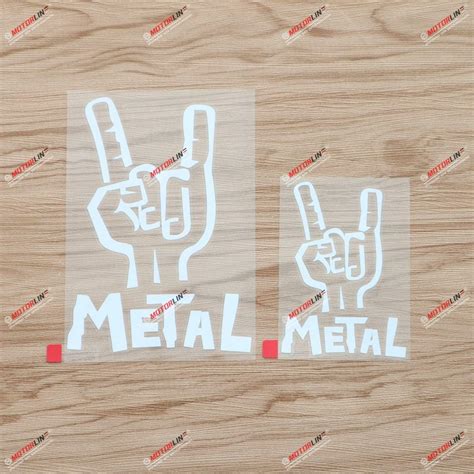 3S MOTORLINE Metal Hand Rocker Decal Sticker - 2 Pack, White, Die India ...