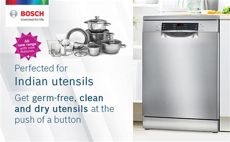 Bosch 14 Place Settings Dishwasher (SMS46KI03I, Silver Inox), 60 cm ...