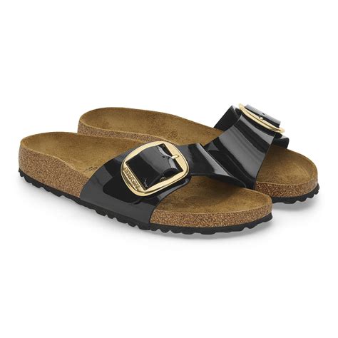 Madrid Big Buckle Birko-Flor Patent Patent Black/Gold | BIRKENSTOCK