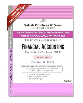 Buy Financial Accounting Common for B.Com. Pass 1st & 2nd Semester NEP ...