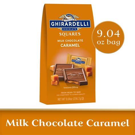 GHIRARDELLI Milk Chocolate Squares with Caramel Filling, 9.04 oz Bag ...