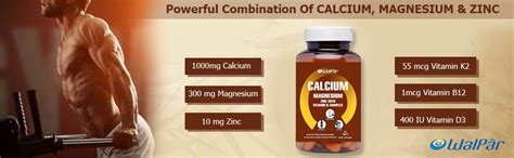 Calcium Citrate Supplement 1300mg with Magnesium Zinc Vitamin D3 D B12 ...