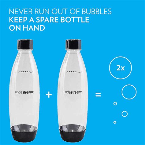 Buy SodaStream 1 Liter Slim Black Carbonating Bottle, 2 Pack Online at ...