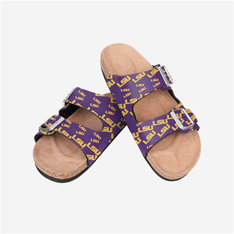 LSU Tigers Womens Mini Print Double Buckle Sandal