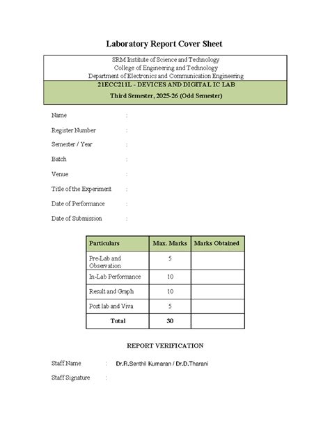 Laboratory Report: 21ECC211L - Series & Shunt Voltage Regulators - Studocu