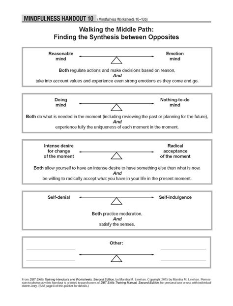 walking the middle path handouts - DBT Worksheets