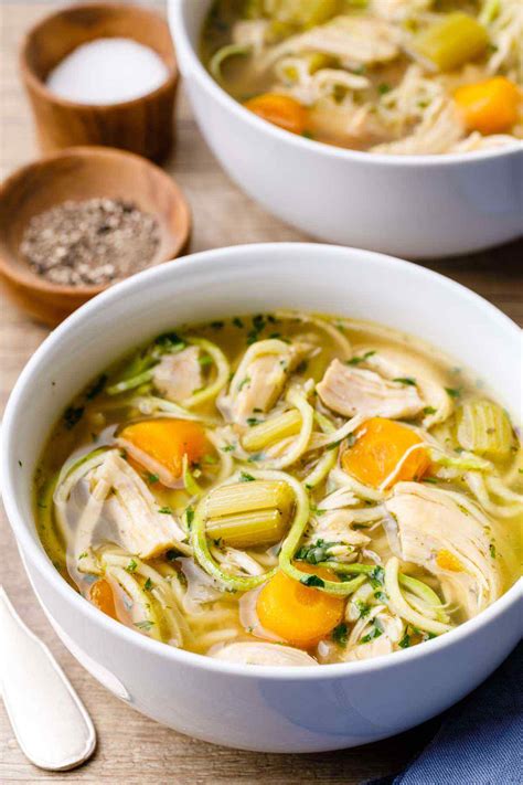 Low Carb Instant Pot Bone Broth Chicken Soup with Zucchini Noodles ...