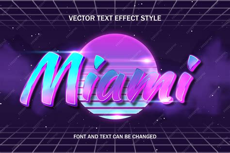 Premium Vector | Miami night typography lettering 3d editable text ...