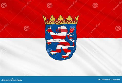 Flag of Hesse - the Land of Germany. Capital - the City of Wiesbaden Stock Illustration ...