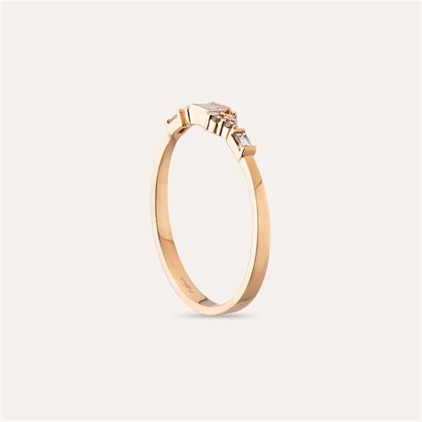 0.14 CT Baguette Cut Diamond Rose Gold Ring