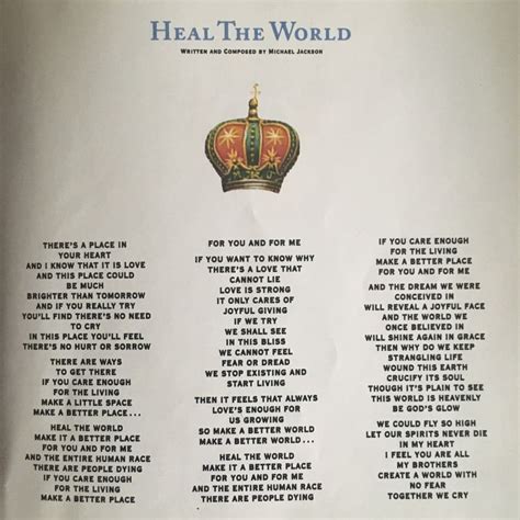 Best 12 “Heal The World” vinyl lyrics part 1 – Michael Jackson – Artofit