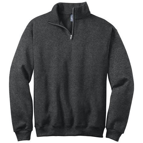 Jerzees 995M 1/4-Zip Cadet Collar Sweatshirt - Black Heather ...