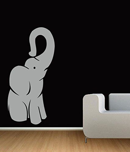 Buy RITZY - Cute Elephant Wall Decal Gray Size : W X H : 60 X 60 Online ...