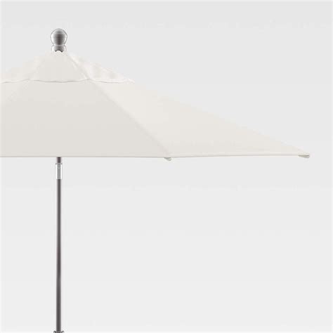 9' Round Sunbrella ® White Sand Patio Umbrella with Tilt Silver Frame ...