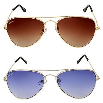 Buy CREATURE Brown & Blue Aviator Sunglasses Combo with UV Protection ...