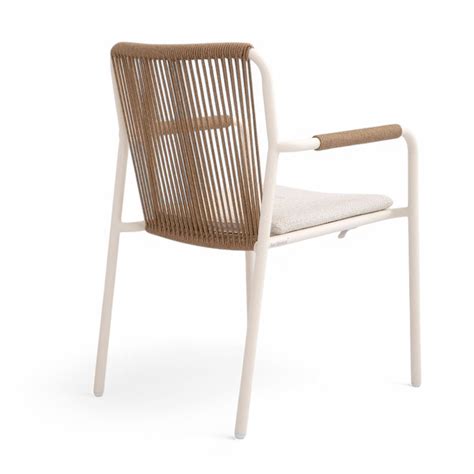 Armchair Made of Beige Aluminum and Terra Rope