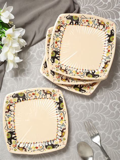 Shilpkara Traces of The Ancient Handcrafted Small Ceramic Plates Set ...