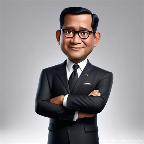 Disney Pixar Character in Black Suit on White Background | Stable ...