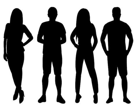 Premium Vector | People black silhouette isolated vector