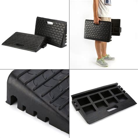 Buy Car Ramp,2Pcs Portable Kerb Ramps Heavy Duty Mounted Rubber Ramps ...