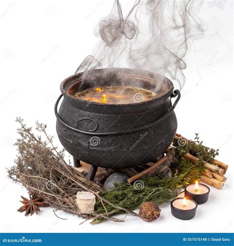 Witches Brew Gathering Witches Stirring A Stock Photography ...
