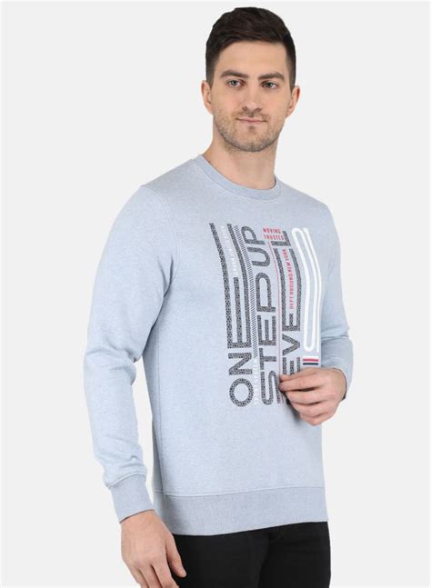 Buy Men Blue Solid Sweatshirt Online in India - MOCA by Monte Carlo