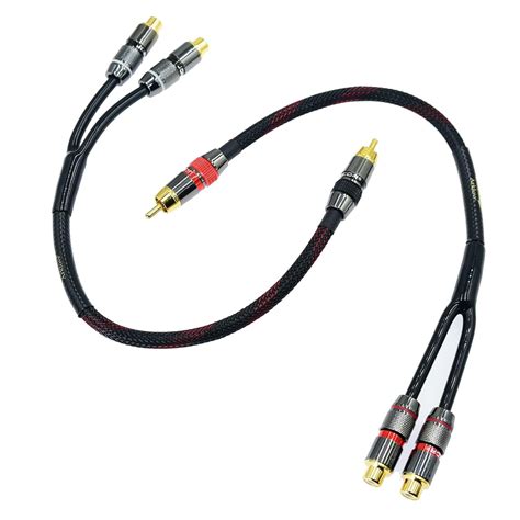 Arklove 1ft Shielded RCA Splitter Subwoofer Stereo Audio Video Cable 1 ...