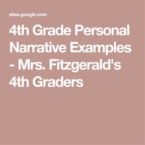 Image result for 4th Grade Personal Narrative Examples