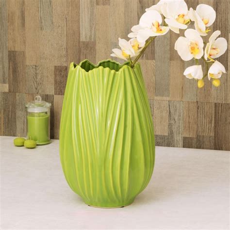 Buy Splendid Flavia Textured Glass Vase from Home Centre at just INR 1399.0