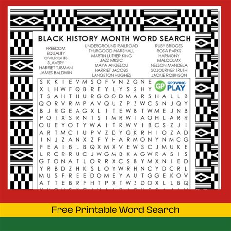 Black History Month Word Search