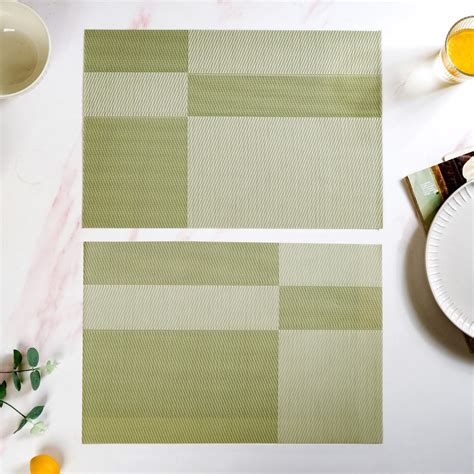 Green Table Mat Set Of 6 Online - Premium Table Mat | Nestasia