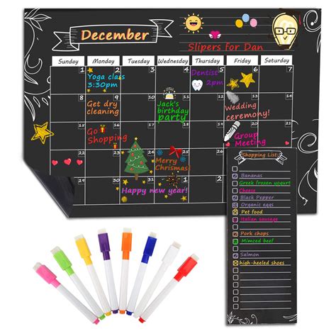 MoKo Magnetic Calendar for Kitchen Refrigerator, 16"x12" Dry Erase ...