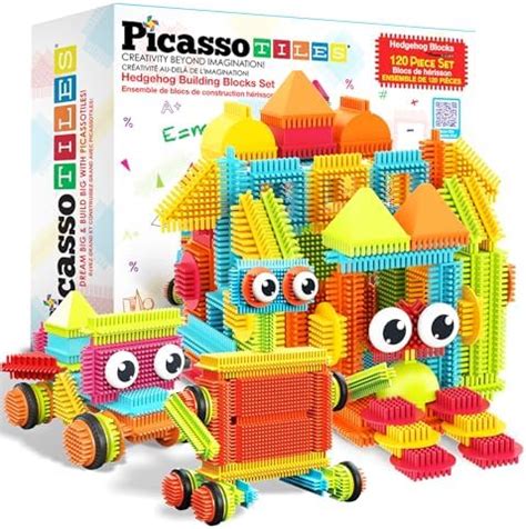 PicassoTiles Ptb120 120Pcs Bristle Shape 3D Building Blocks Tiles ...