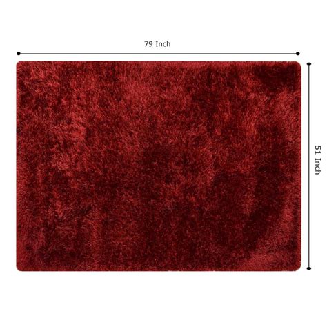 Eve Red Shag Area Rug 4x7 | At Home