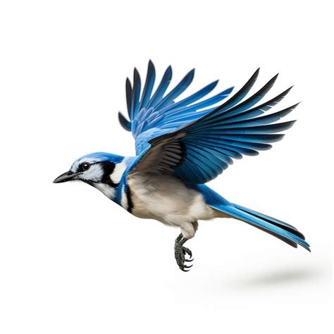 Blue jay bird in flight playful character design with bold saturation ...