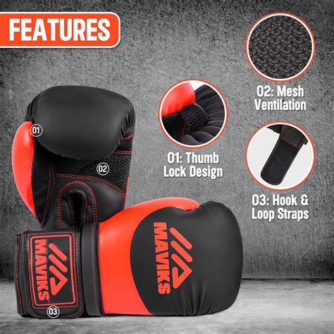 Buy MAVIKS Boxing Gloves for Men and Women | Non-Toxic Heavy Bag Gloves ...