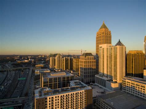 Aerial Shot of Office Buildings, Skyscrapers in the City Skyline at ...