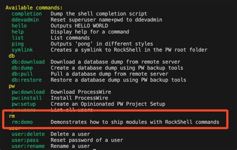 RockShell - Custom Commands