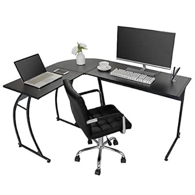 Buy SUPER DEAL L-Shaped Corner Desk Computer Gaming Desk - Modern Home ...