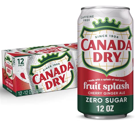 Canada Dry Caffeine Free Zero Sugar Fruit Splash Cherry Ginger Ale Soda ...