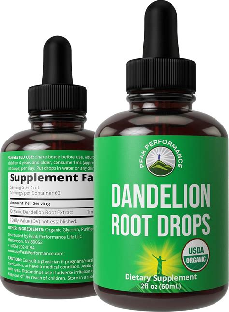 Amazon.com: Dandelion Root Extract. USDA Organic Vegan Herbal Liquid ...